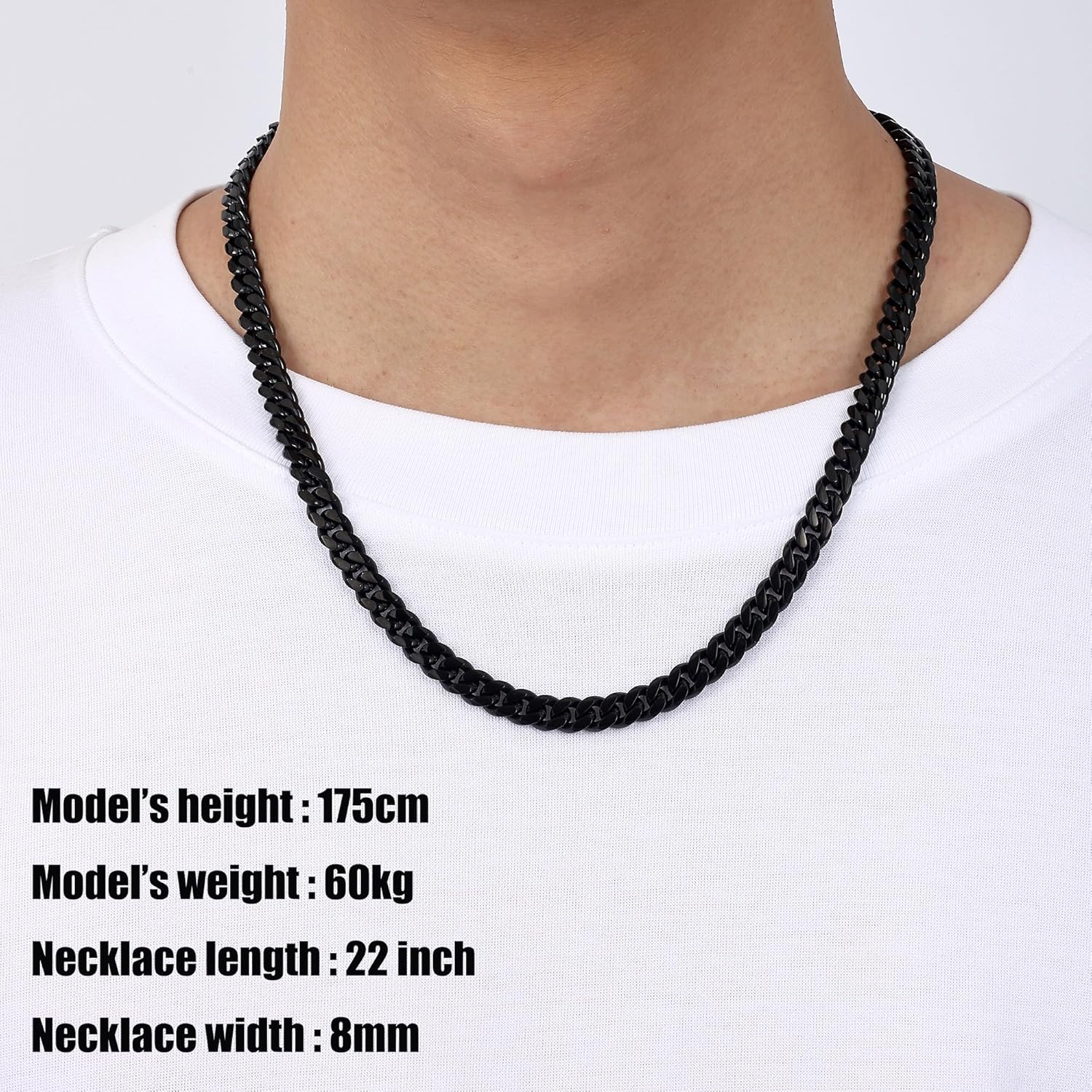 Fiusem 3.5mm Cuban Link Chains for Men, Silver Tone/Black/14K Gold Plated Stainless Steel Necklace Chain, Mens Necklace 16, 18, 20, 22, 24, 26, 28 Inch - Image 2