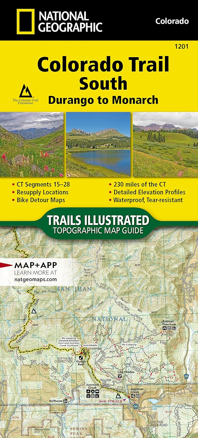 Colorado Trail South, Durango to Monarch Map (National Geographic Topographic Map Guide, 1201)