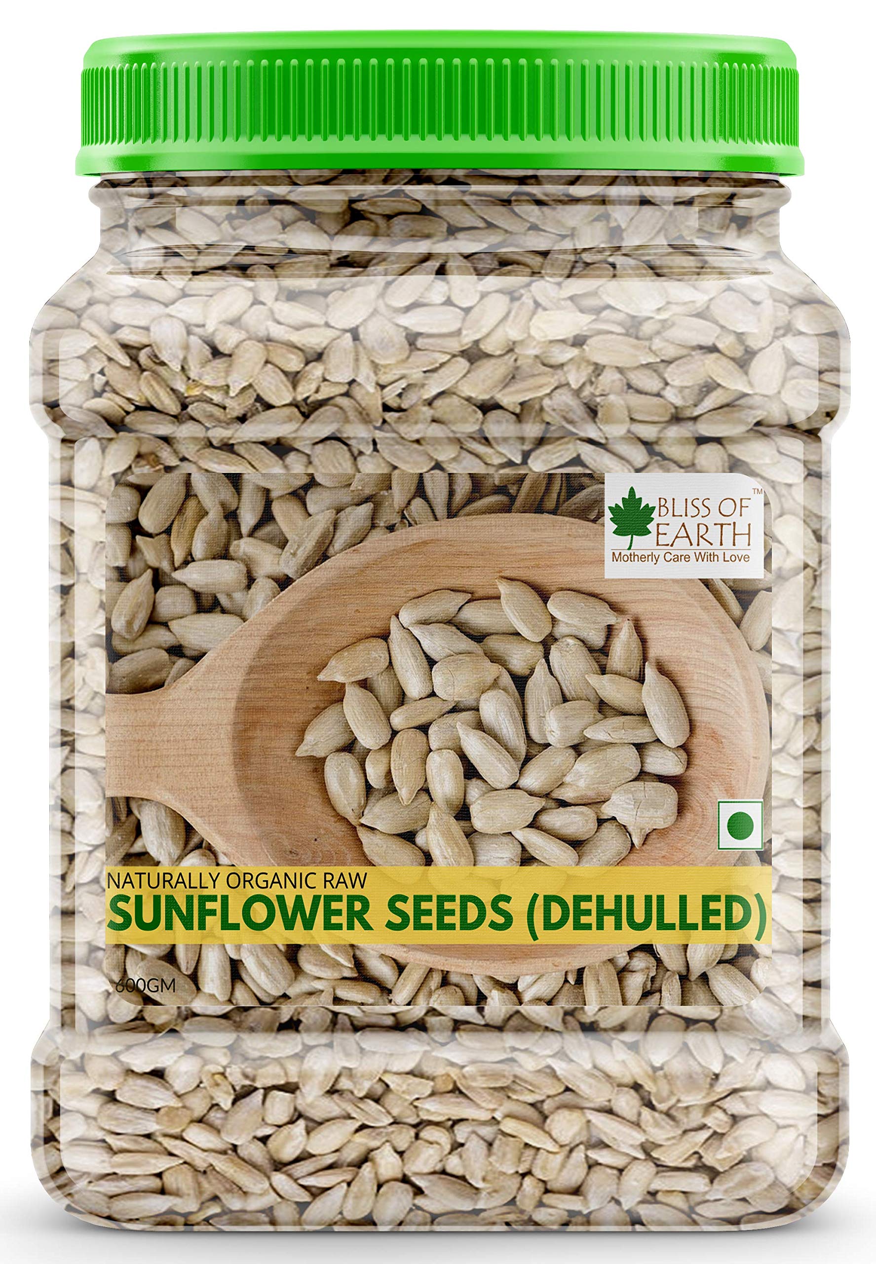 Bliss of Earth Sunflower Seeds- Dehulled Sunflower Seeds for Eating - Natural & Organic Superfood for Snacking - Rich in Fibre & Protein - for Skin & Hair - 600gm