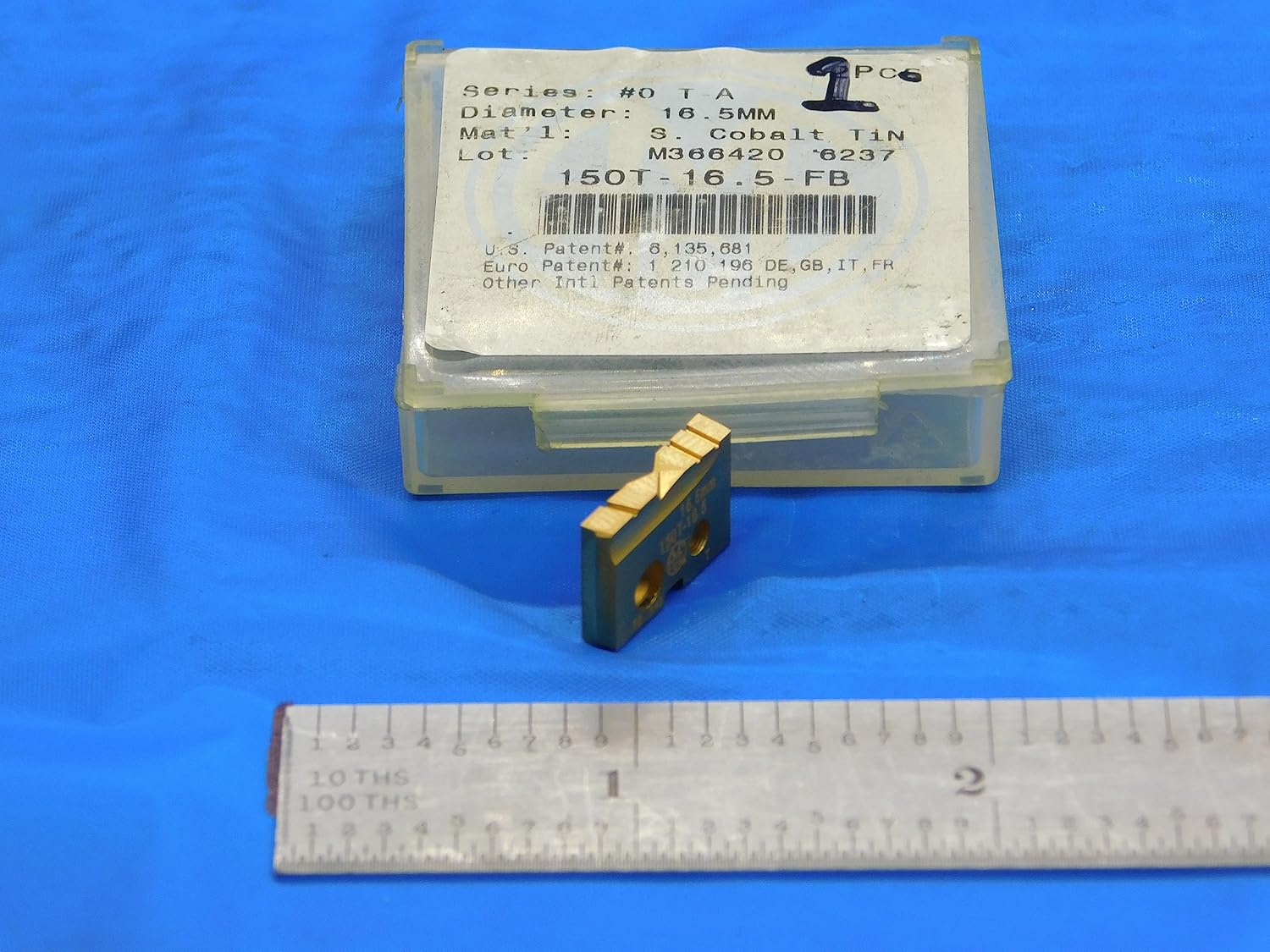 1pc AMEC 16.5 mm #0 T-A 150T-16.5-FB TiN S Cobalt Flat Bottom Spade Drill Insert - DE1056AA3