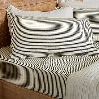 4-Piece Full Size Stripe Microfiber Sheet Set - Ultra-Soft, Brushed Bedding Sheets & Pillowcases - Wrinkle Free, Comfortable, All-Season Bed Sheets (Dark Grey)