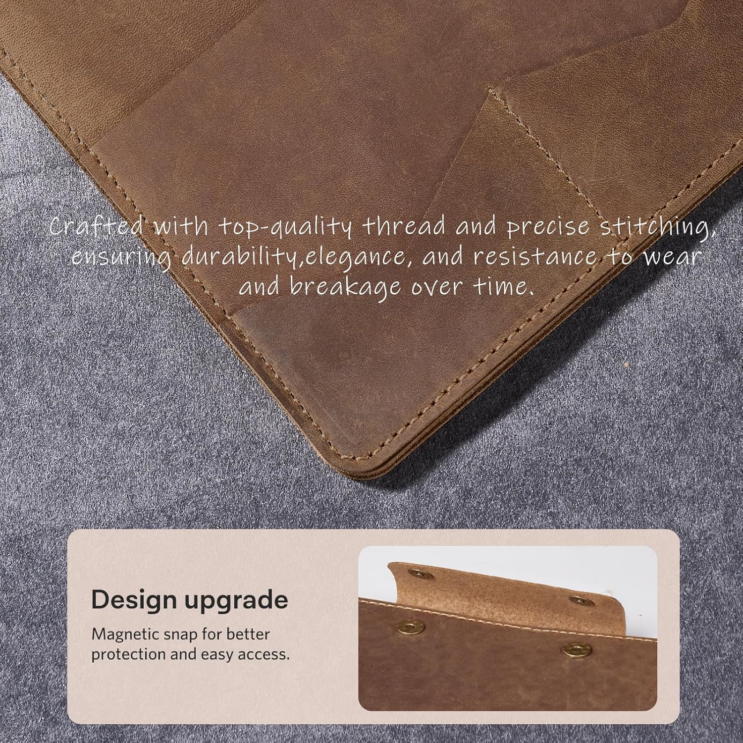 CoBak Premium Genuine Cowhide Leather Case for Remarkable Paper Pro 11.8" (2024) – Slim Magnetic Back Cover with Auto Sleep/Wake, Folder Design, Corner Protection, and Safety Buckle. Genuine Leather