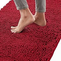 Vista 92 de GORILLA GRIP Alfombra de Baño 44x26, Chenilla Suave Absorbente, Tapetes de Microfibra de Secado Rápido, Respaldo de Goma Lavables Alfombras de Ducha