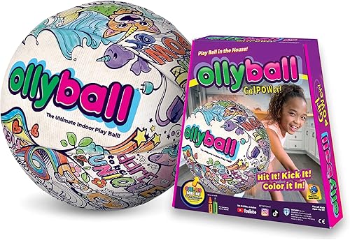 Ollyball Girl Power! La mejor pelota de juego para interiores para patear y colorear en la casa