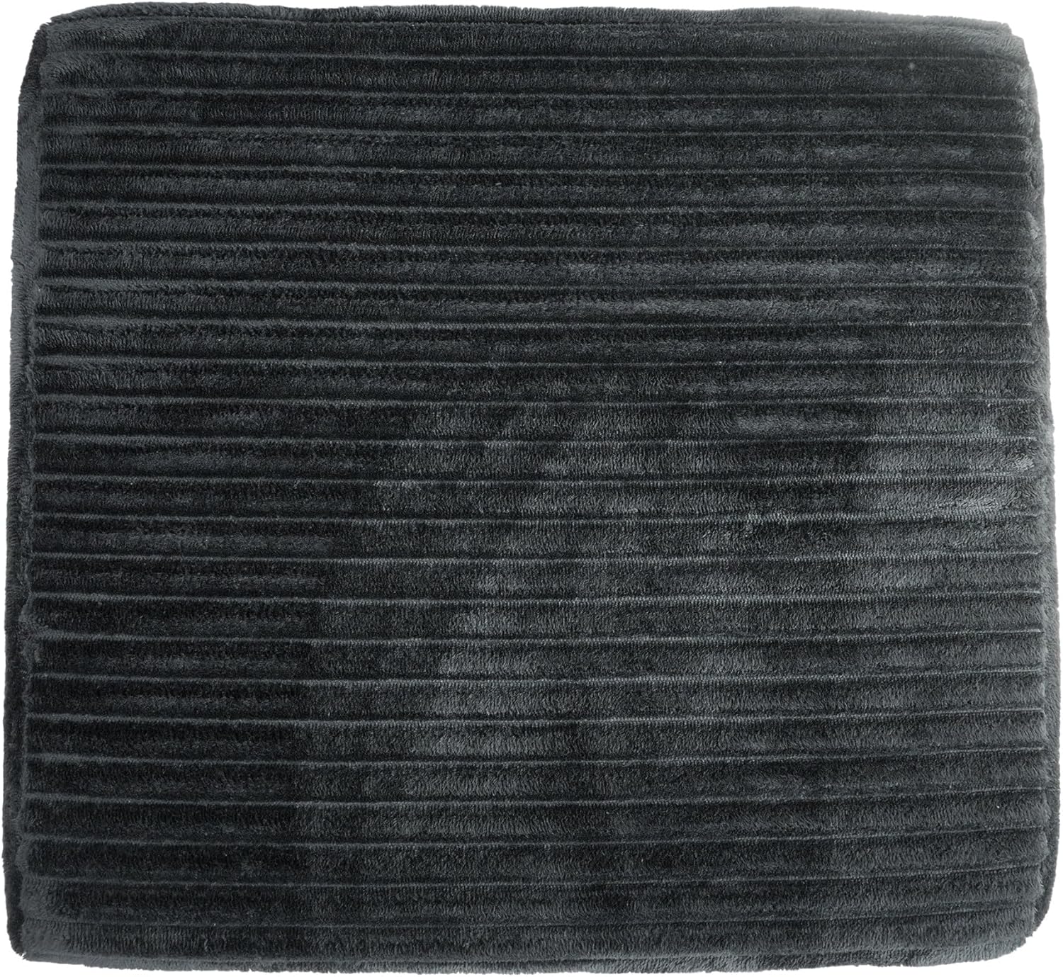 25.6" Corduroy Ottoman Foot Rest,Plush Memory Foam Couch Ottomans,Boneless Compressed Sofa in a Box for Living Room No Assembly Require,Black