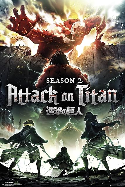 GB eye LTD FP4506 , Attack On Titan, Season 2 Key Art, Maxi Poster, Wood, Various, 65 x 3.5 x 3.5 cm