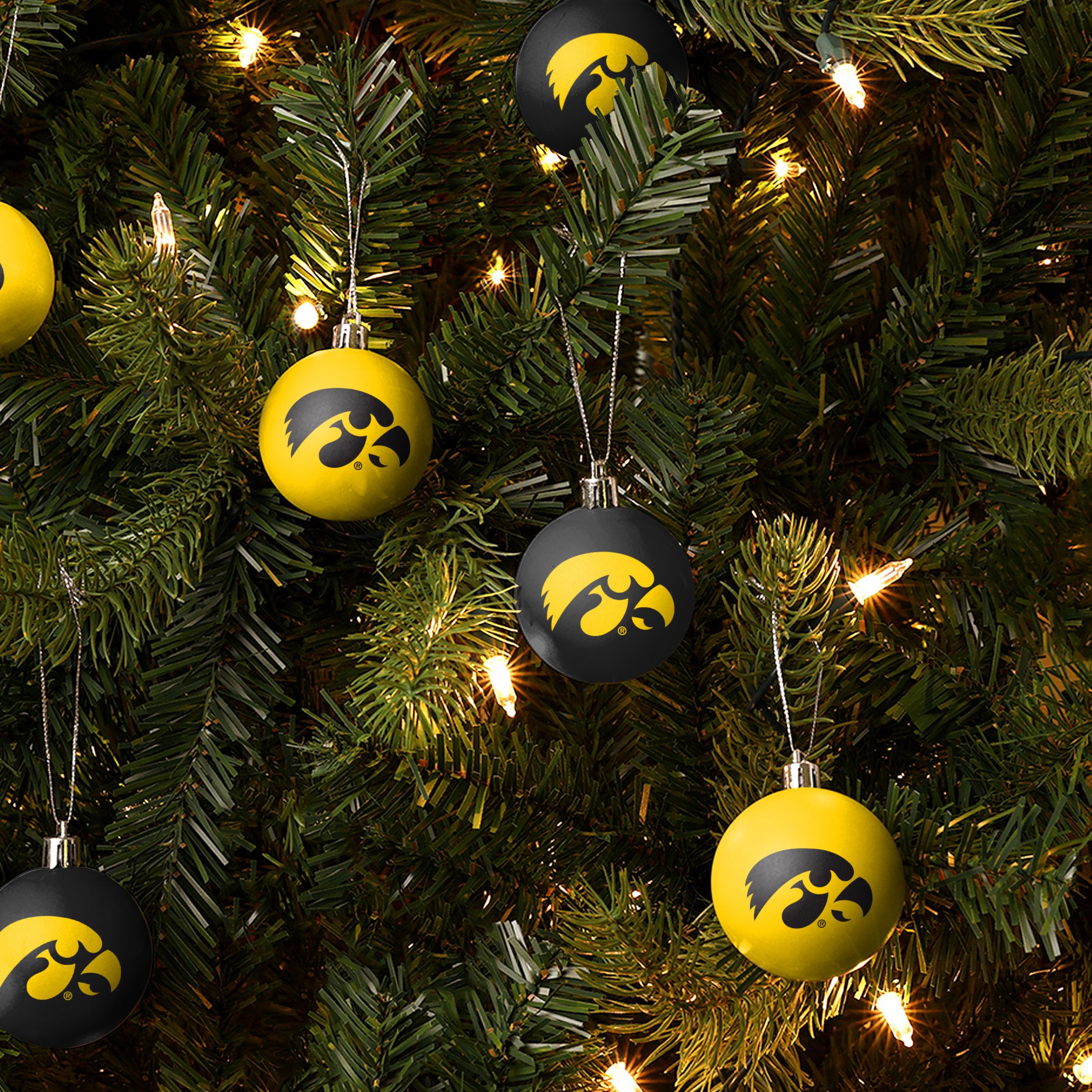 FOCO NCAA Ball Ornament (Set of 12) NCAA Team: Iowa