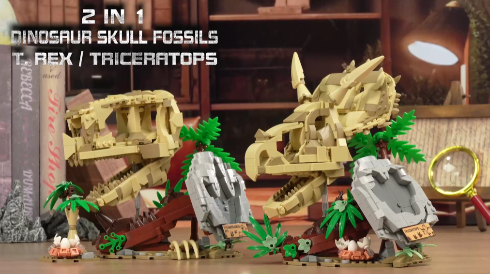 ３個で！トリニティー スカル TRINITY SKULL Amazon.com: 2 in 1 Dinosaur Skull Fossils Building Set: T