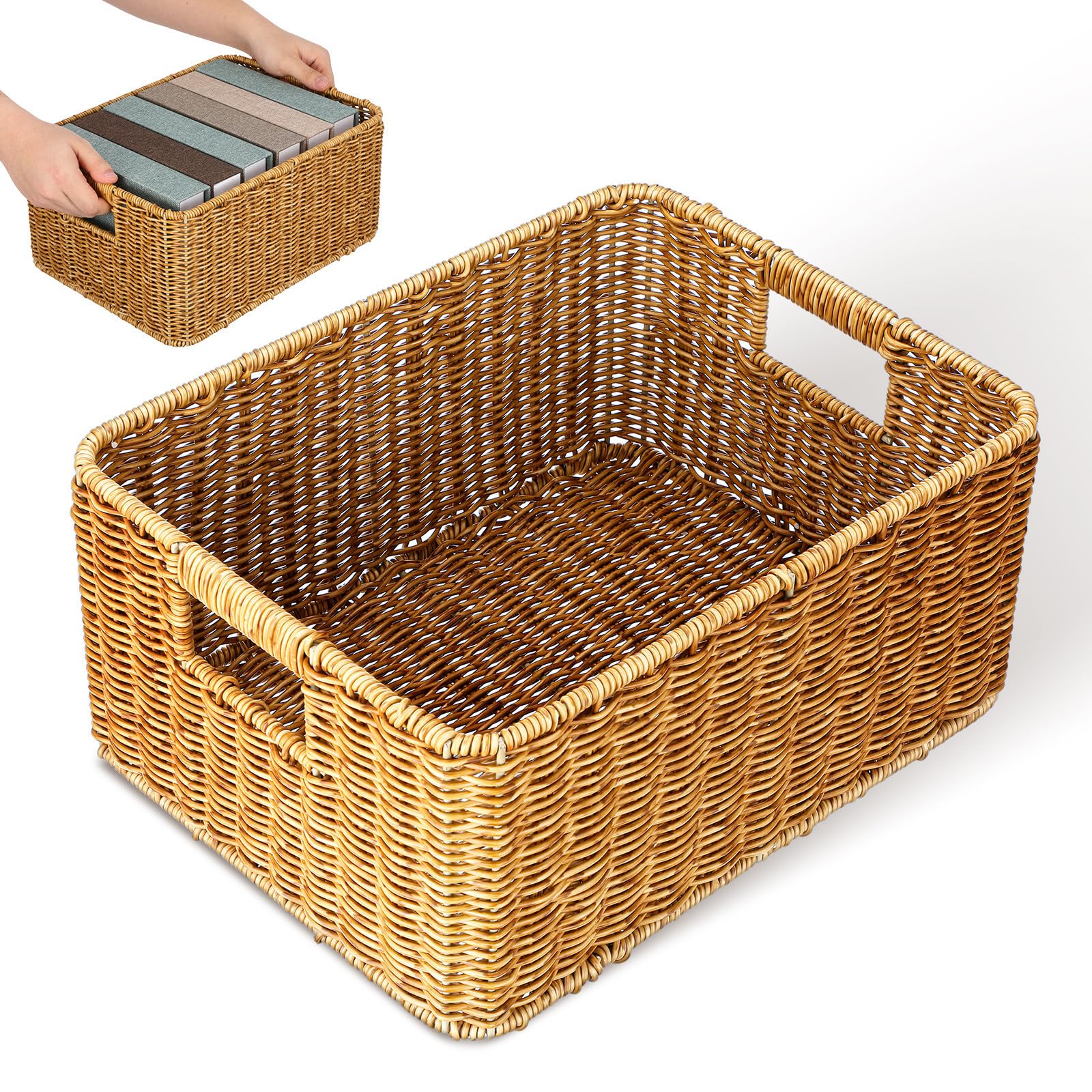 Panier de rangement tressé VICASKY grande capacité pour maison