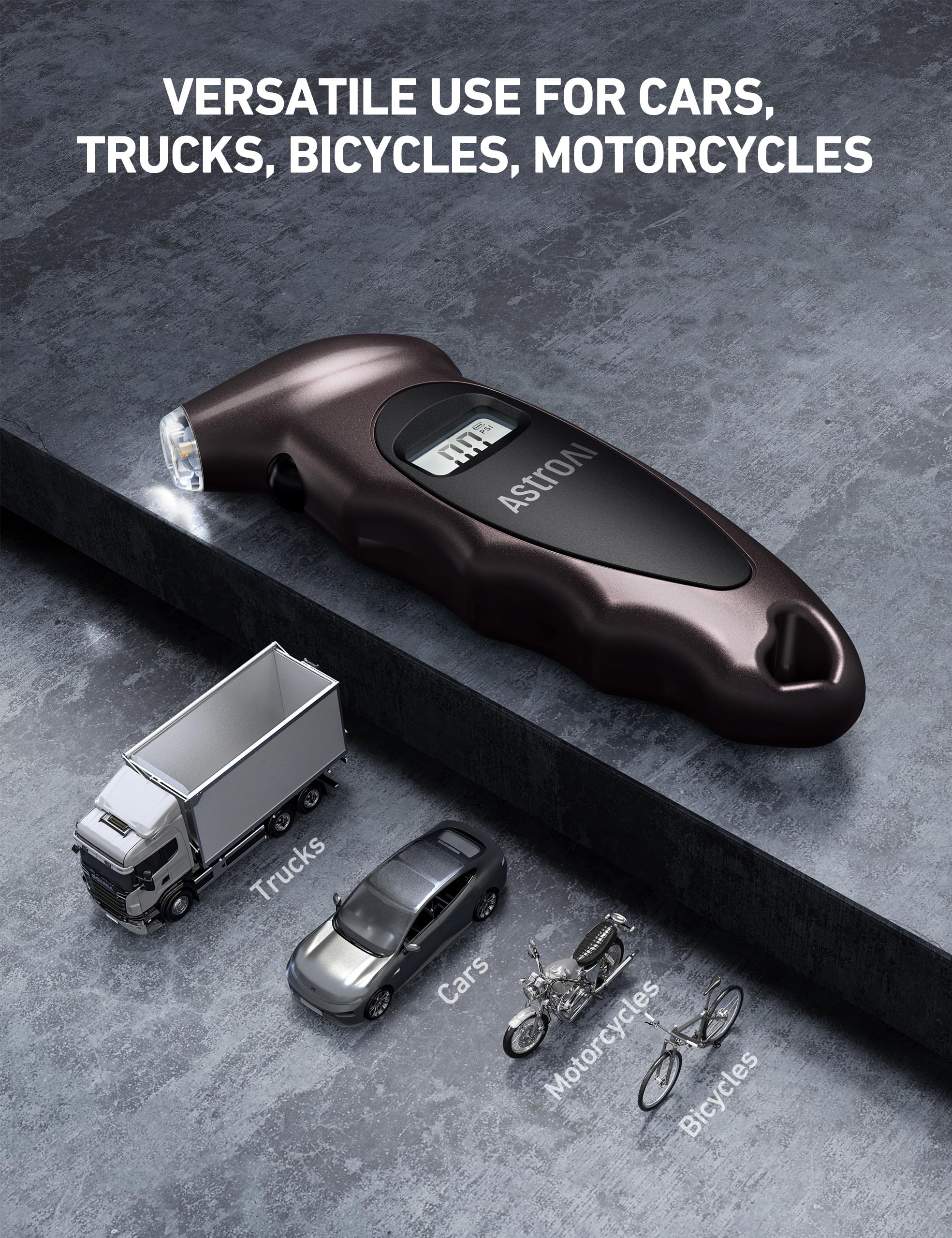 AstroAI 150 PSI Brown Digital Tire Pressure Gauge, Air Pressure Gauge