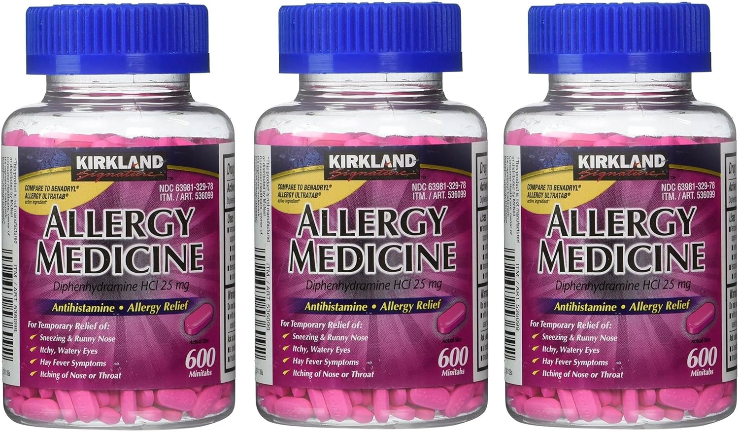 Kirkland Brand, Diphenhydramine HCI 25 Mg, (1,800 Count