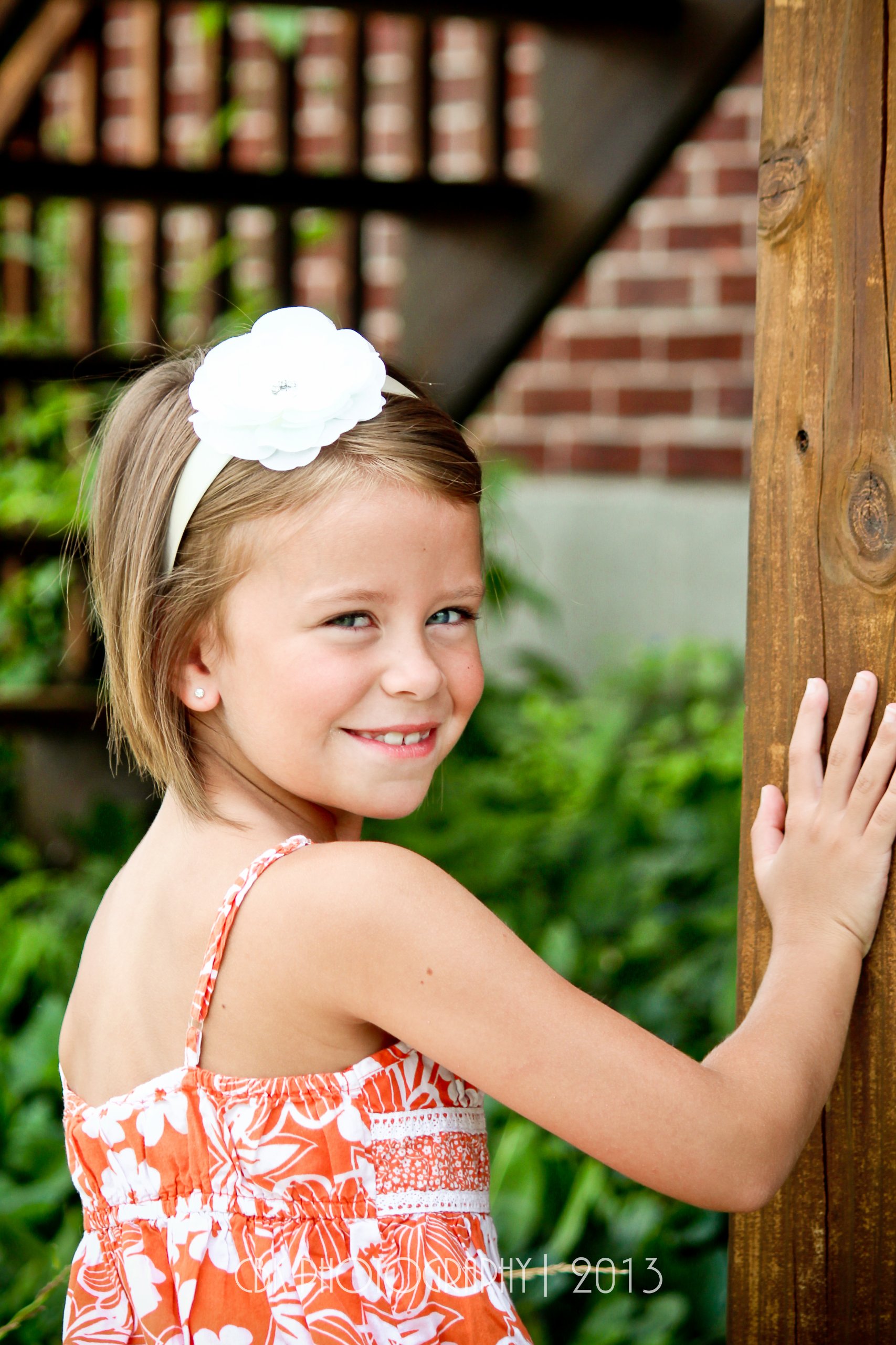 Emma Silk Flower Girls Arch Headband (White)