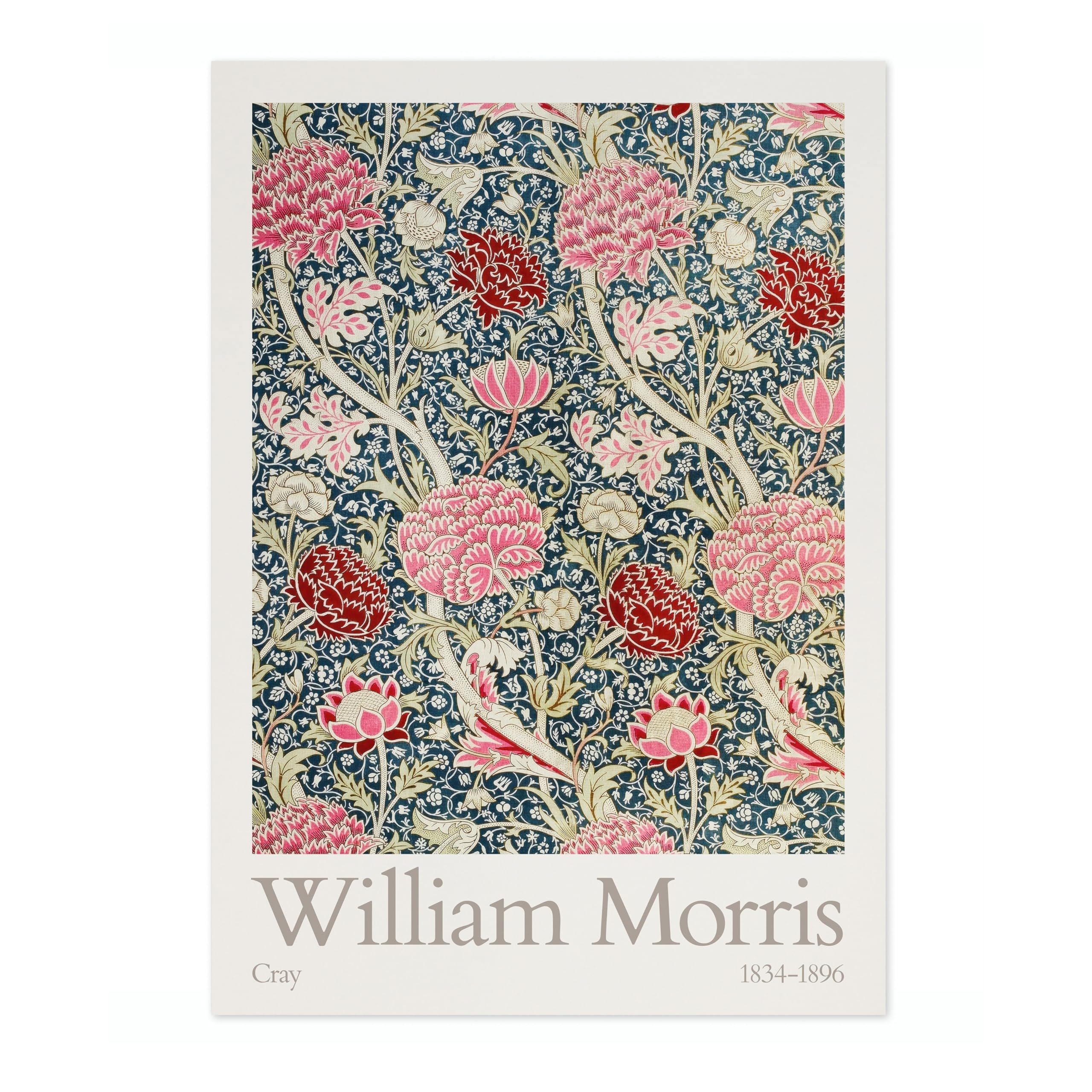 Animato William Morris Cray Picture, Botanical Flower Poster, Fruit Floral Pattern Print, Nature Home Decor, Archival Matte, A2 (Print Only) - 59.4x42cm
