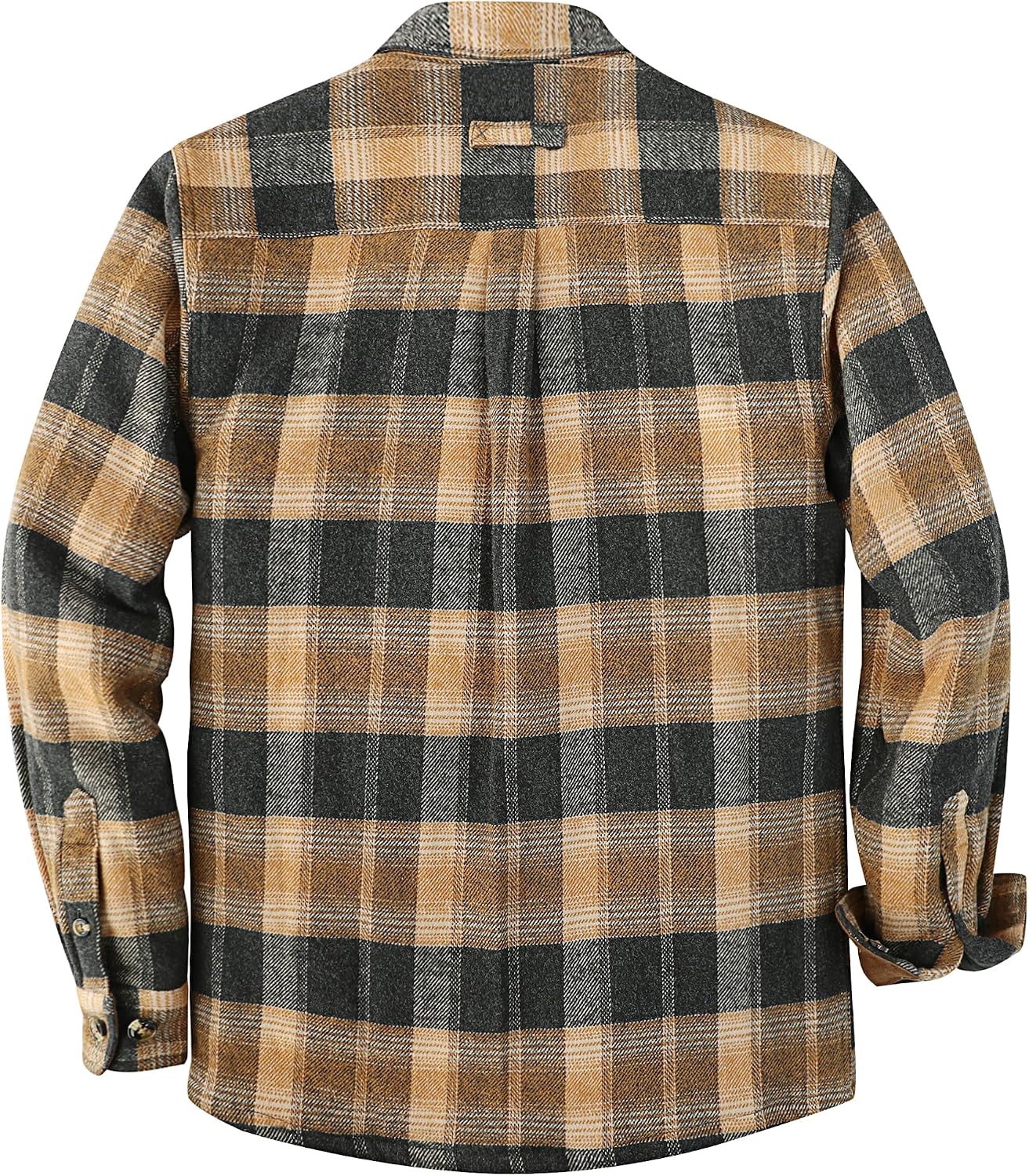 Dubinik® Mens Shacket Flannel Shirt for Men Lightweight Jacket Casual Plaid Coat with Warm Lining Long Sleeve Button