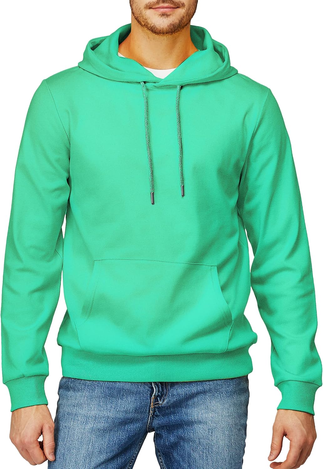 H2H Men's Pullover Hoodie Lightweight Long Sleeve with Kangaroo Pocket Slim Fit Basic Casual Sweatshirt - Image 2