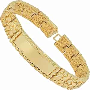 Amazon.com: LIFETIME JEWELRY Nugget ID Bracelet for Men and Women