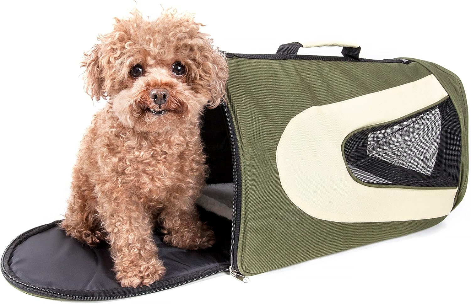 Pet Life ® Sporty Airline Approved Collapsible Folding Zippered Travel Cat and Dog Carrier Portable Pet Kennel with Shoulder Straps