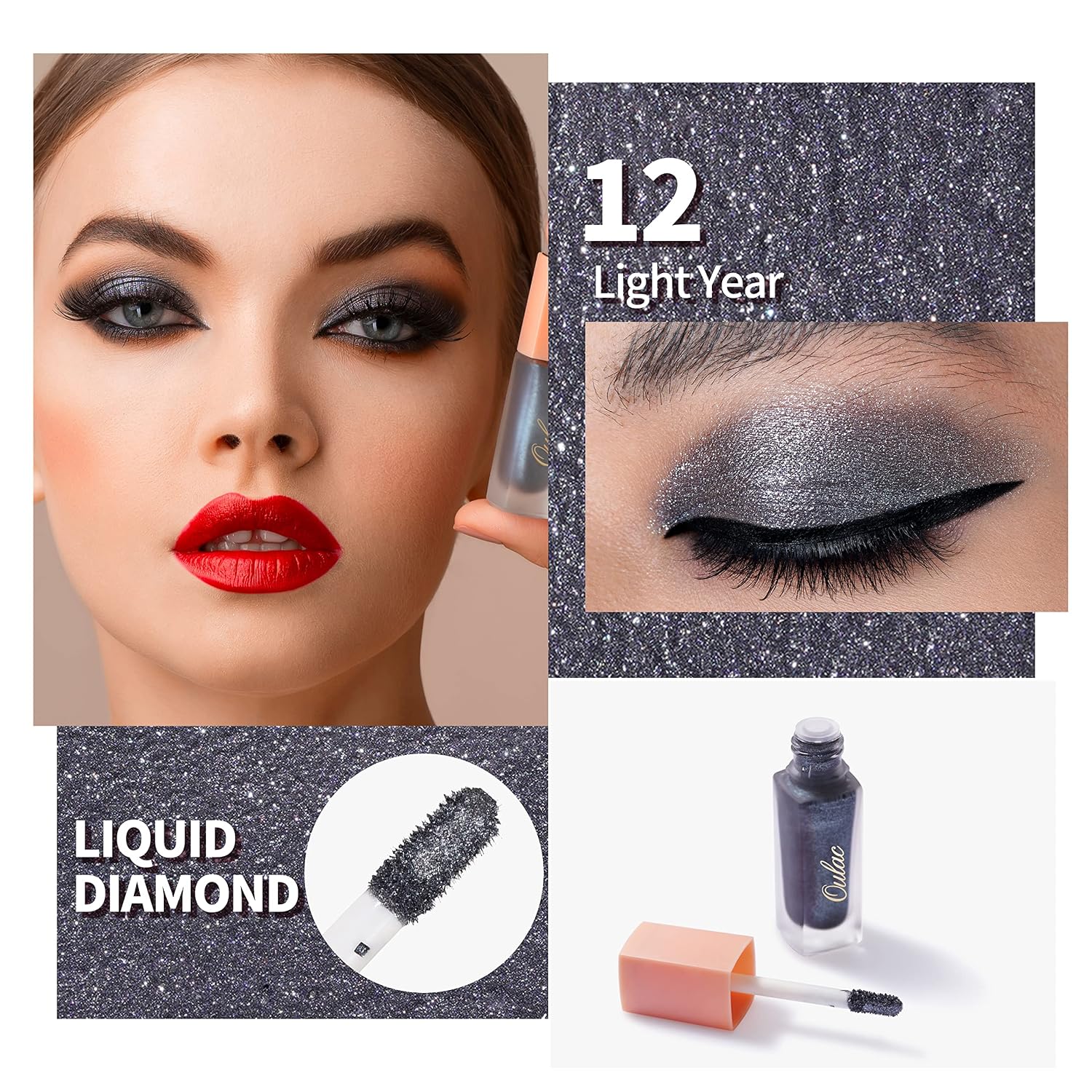 Oulac Brilliant Liquid Eyeshadow Shimmer (Light Year (12)) image 2