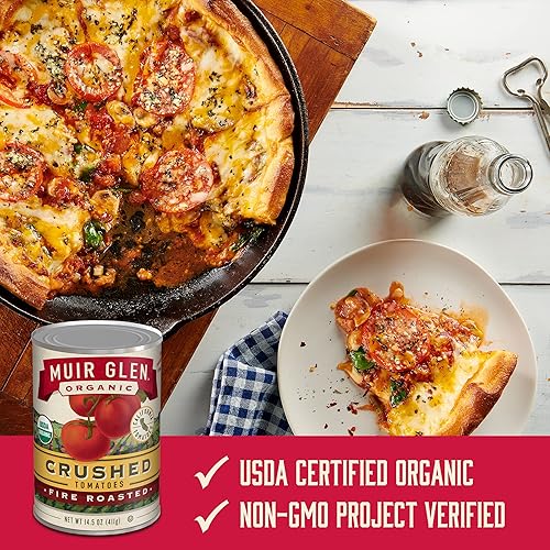 Miniatura 3 de Muir Glen Tomates enlatados tostados al fuego orgánico triturado, 14.5 onzas (paquete de 12)
