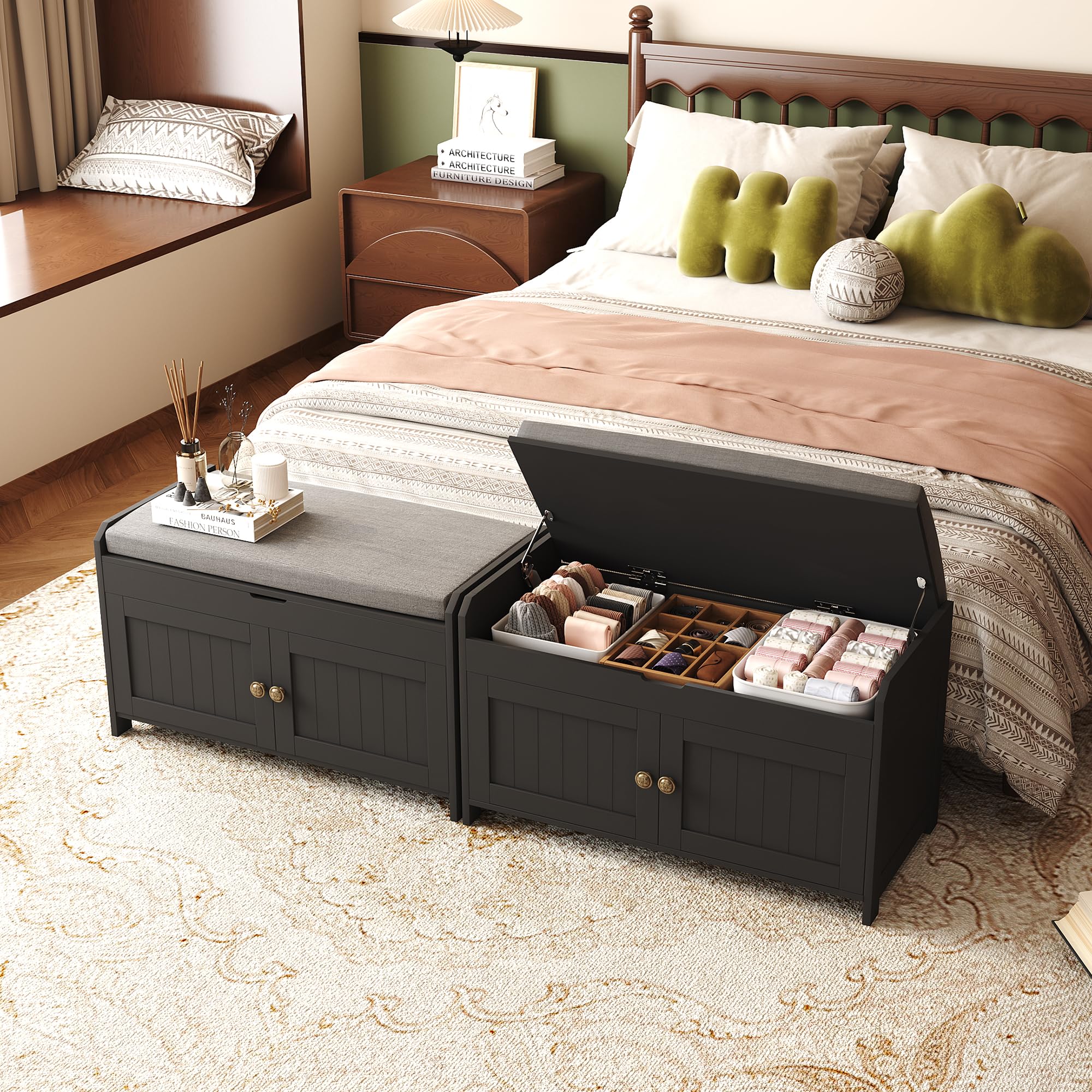 The 5 Best Mudroom Benches in 2026 3 HOMEFORT 30' Shoe Bench with Lift Top Storage, Entryway Bench with Cushioned Sea — product photo