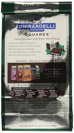 Ghirardelli Dark and Mint Squares Stand Up Bag, 5.32 Ounce
