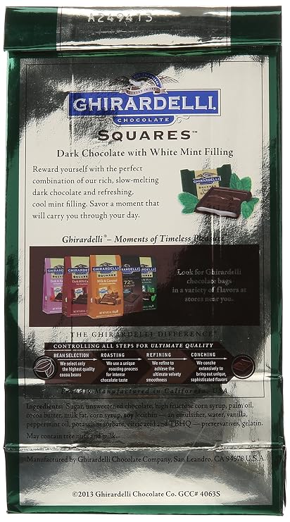 Ghirardelli Dark and Mint Squares Stand Up Bag, 5.32 Ounce