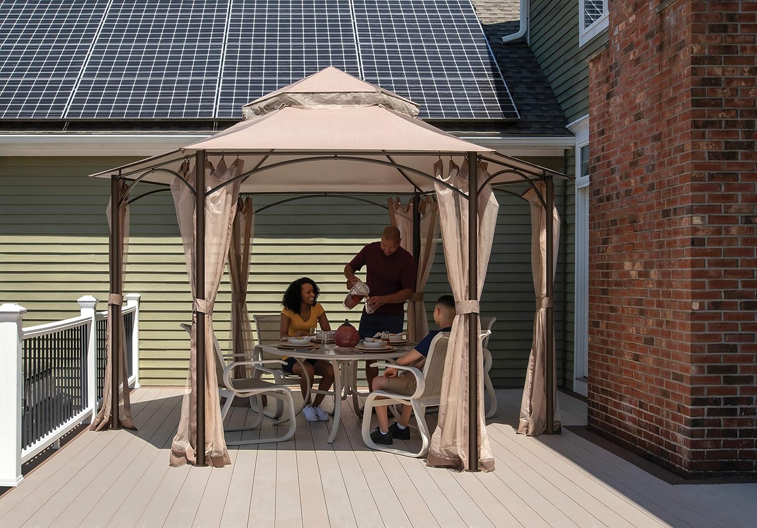 ShelterLogic Outdoor 11' x 11' Magnolia Vented Soft Top Gazebo and Screenhouse