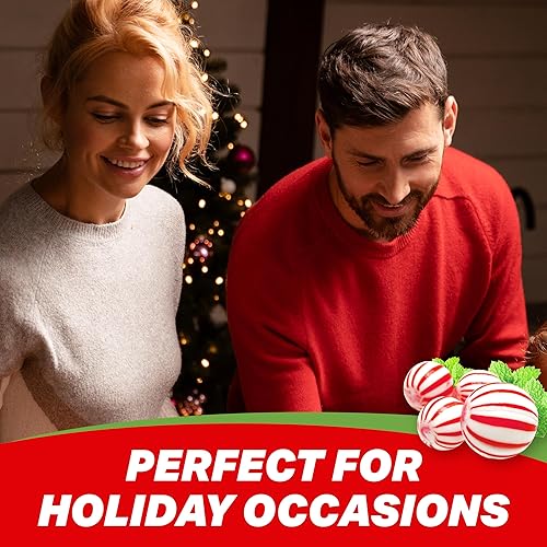 Miniatura 4 de Bolas de menta jumbo de caramelo duro a granel  2 libras aproximadamente 75 piezas de mini bolas de caramelo para rellenos de calcetines de caramelo