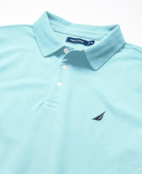 Nautica Men's Short Sleeve Solid Stretch Cotton Pique Polo Shirt Polo Shirt