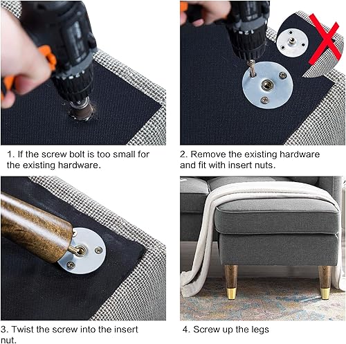 Miniatura 5 de Juego de 4 patas de madera para muebles de 7 pulgadas, patas de sofá en cono, patas de escritorio modernas de mediados de siglo, reemplazo para