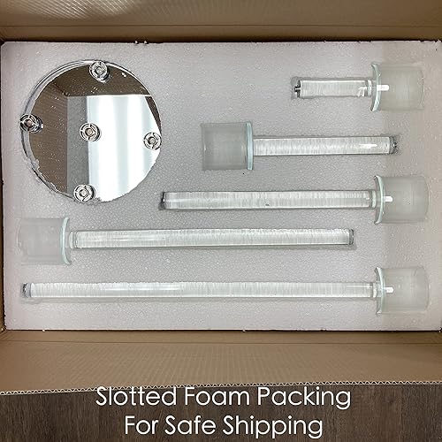 Miniatura 6 de Allgala 22.8in de alto tubo de vidrio sólido de 5 tazas de cristal de 5 tazas compatible con candelabro votivo-HD89128