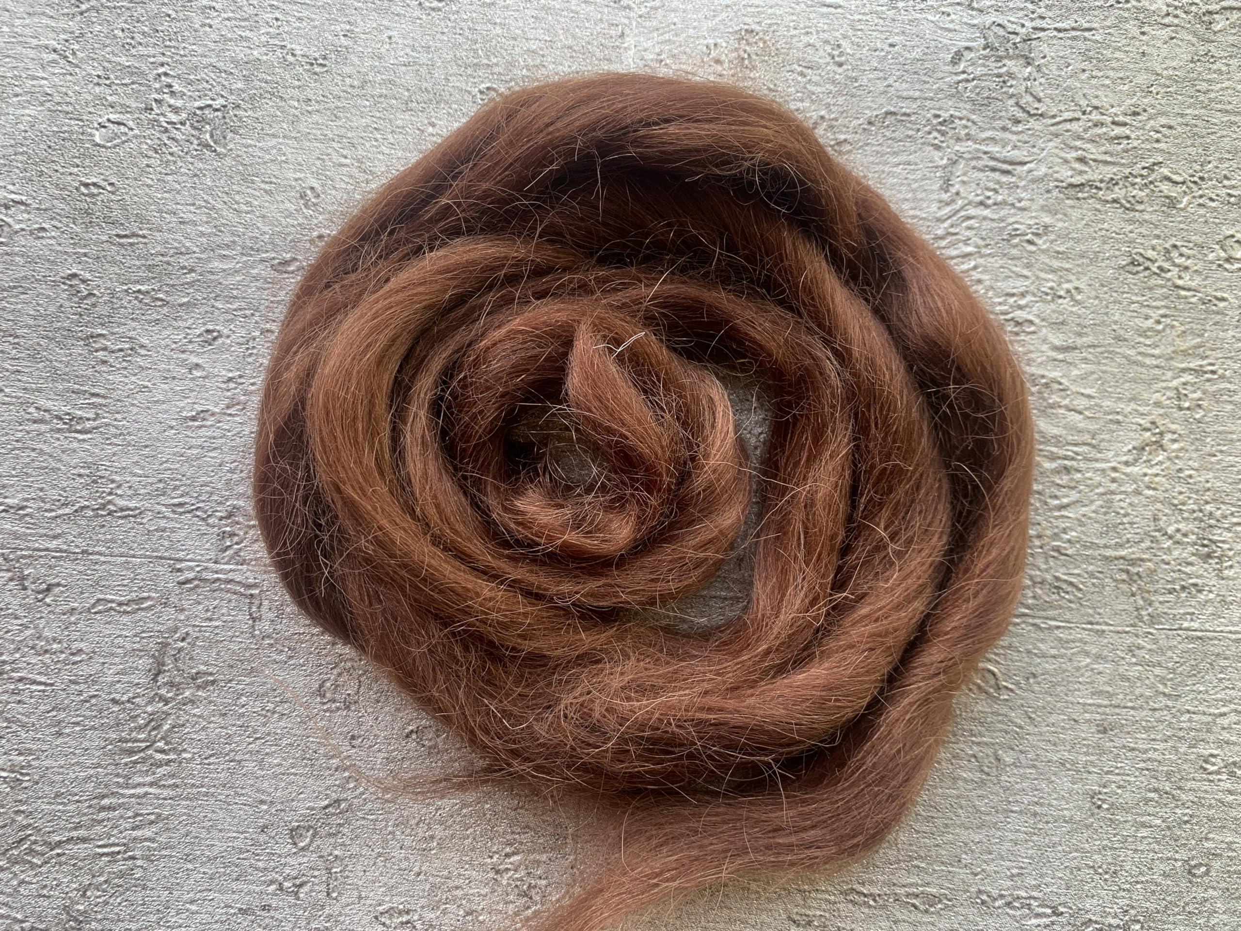Heidifeathers Dark Auburn Heidifeathers® Mohair And Wool Blend - Needle Felting Fur, Reborn Rooting, Doll Hair (Dark Auburn)