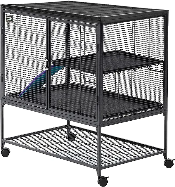 Deluxe Critter Nation Small Animal Cage for Chinchillas - 91x61x62cm Grey