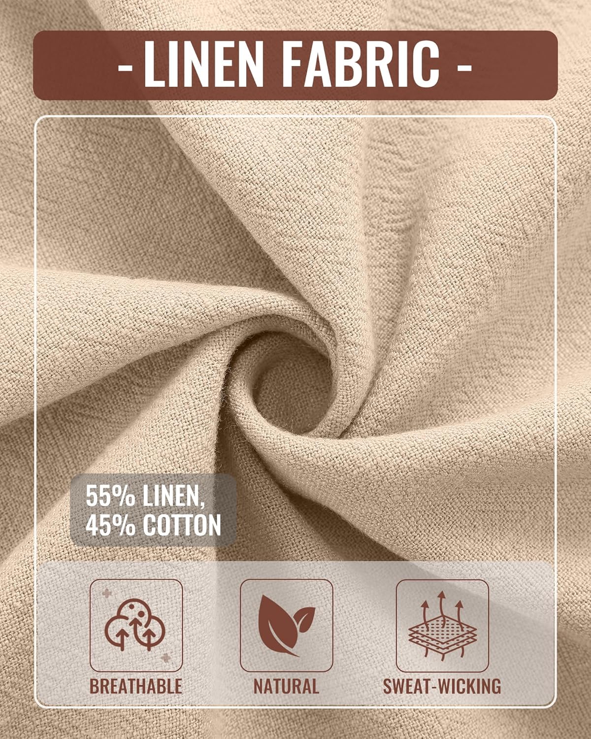 2 Pack Men's Big and Tall Linen Bermuda Shorts Casual Drawstring Summer Cotton Beach Shorts with Pocket Black, Khaki 3X-Large image 3 of 6 B0DRNHK974