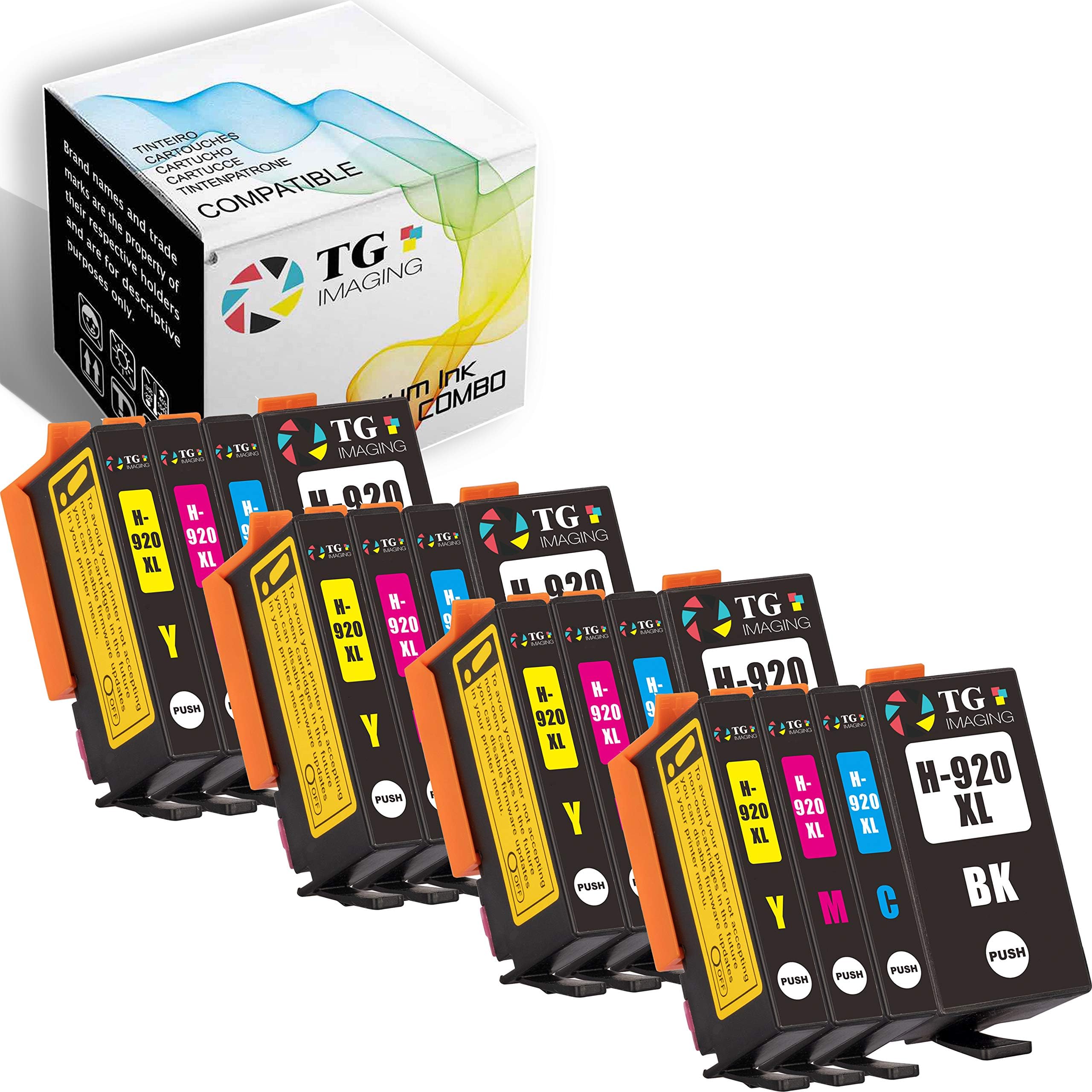 TG Imaging (12 Pack Compatible Ink Cartridge 920XL HP 920 (4 x BCYM) Work in HP Officejet 6000 6500 7500 Printer