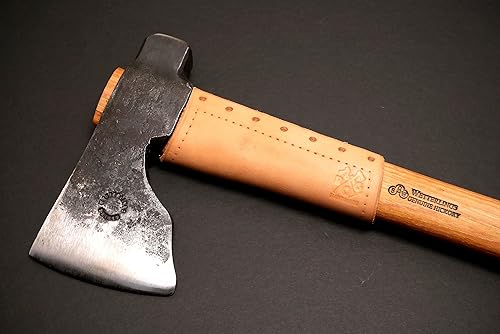 Vista 24 de Les Stroud - Protector de mango de hacha de cuero, collar (Wetterlings Bushman, marrón)