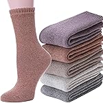 ANTSANG Womens Wool Hiking Socks Winter Warm Thick Boot Cozy Thermal Crew Ladies Work Socks 5 Pairs(Mix Color F)