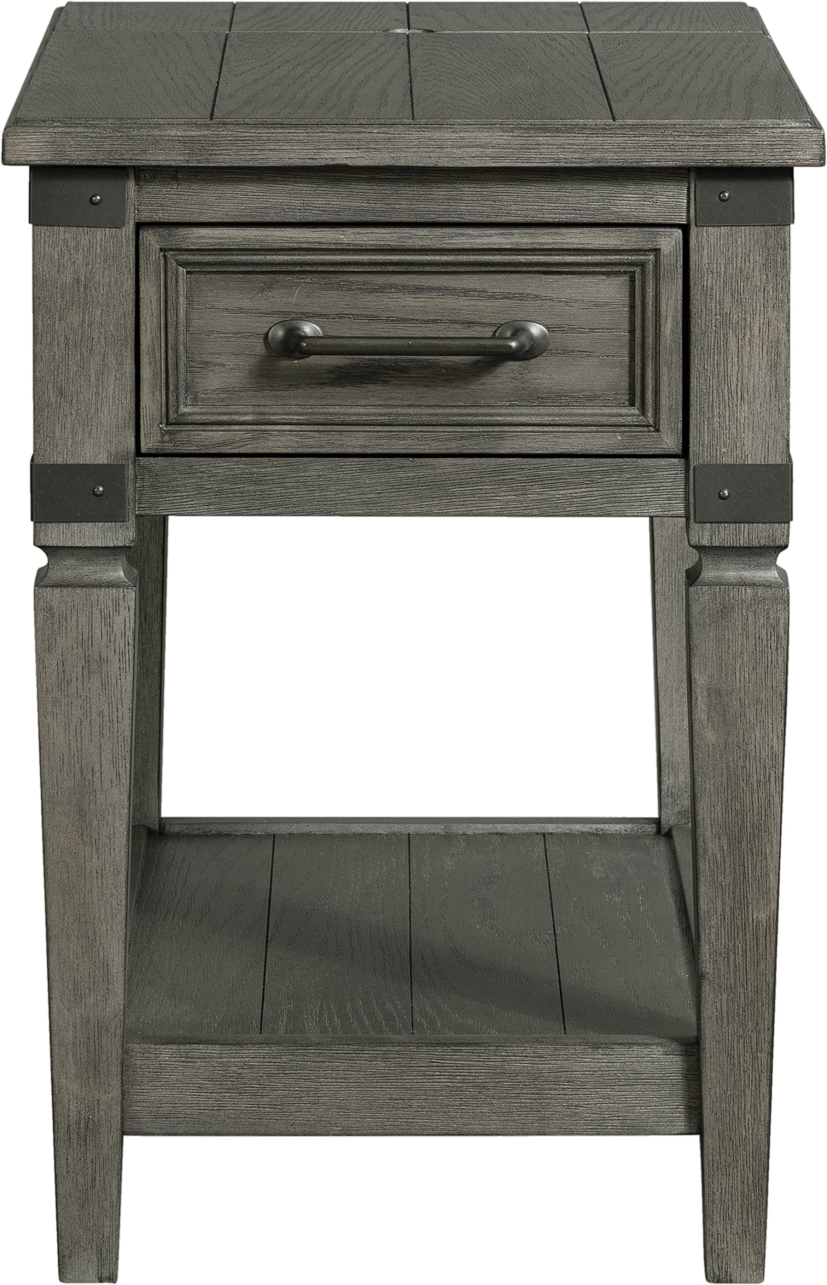 17"" Chairside Table In Brushed Pewter