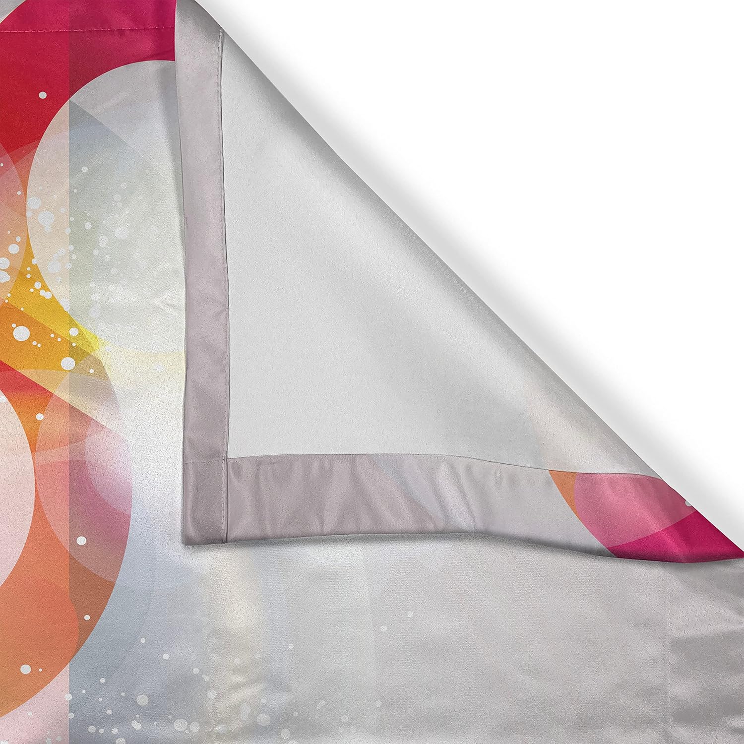 Ambesonne Abstract Long Kitchen Curtains, Disc Shaped Circular Patterned Gradient Colors of Bubbles in Modern Effects Art Print, Two Panels Drapes with Rod Pocket Room Decor, 55" x 45", Orange Purple