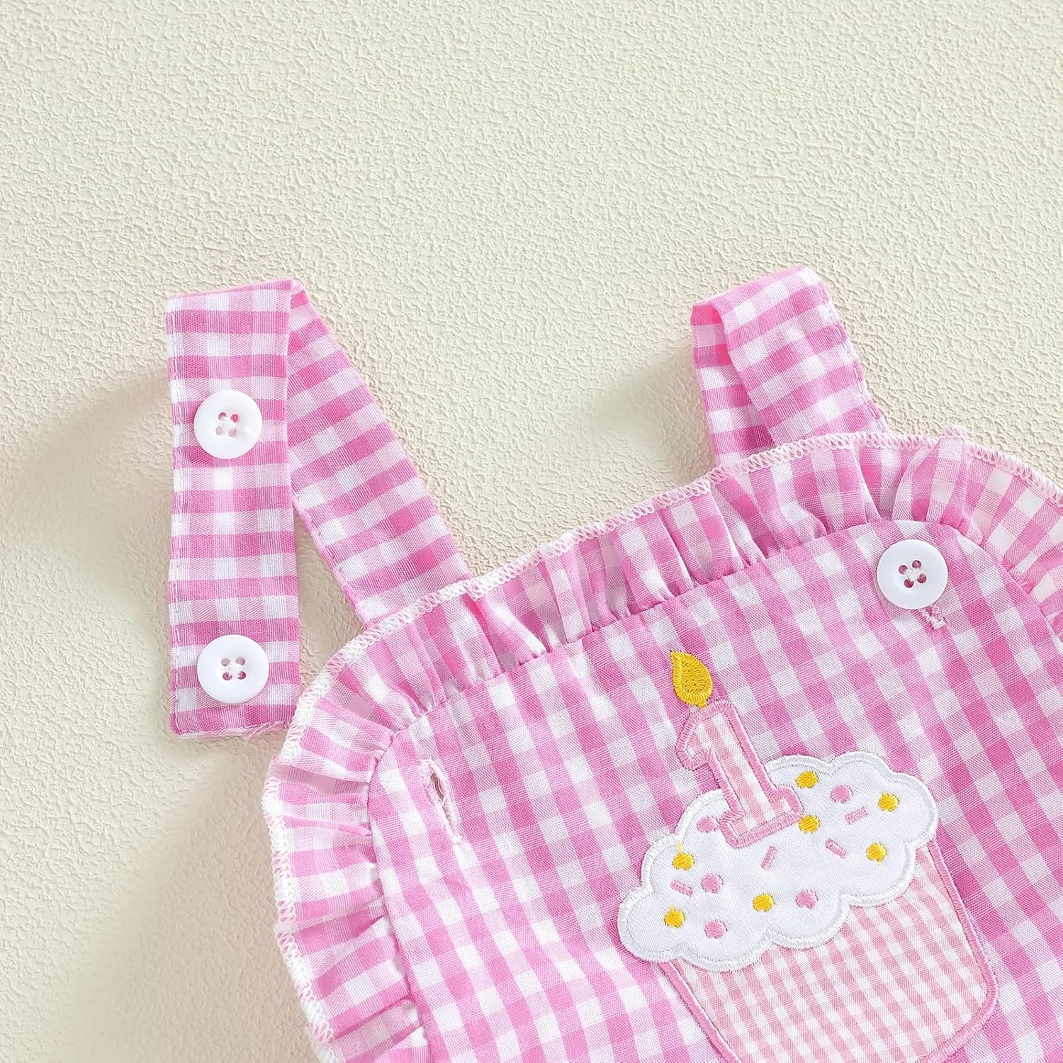My First 1st Birthday Outfit Baby Girl 1 Year Old Clothes One Overalls Jumpsuit Sleeveless Onesie Smocked Outfits - Image 6