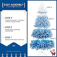 Vista 106 de Yaheetech Árbol de Navidad artificial preiluminado de 4.5 pies con luces blancas cálidas incandescentes, árbol de Navidad preiluminado completo