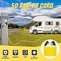 Vista 6 de Cable de 50 amperios de 10 pies para RV/generador, certificado UL, conector de bloqueo, NEMA 14-50P a SS2-50R con bloqueo de torsión, mango