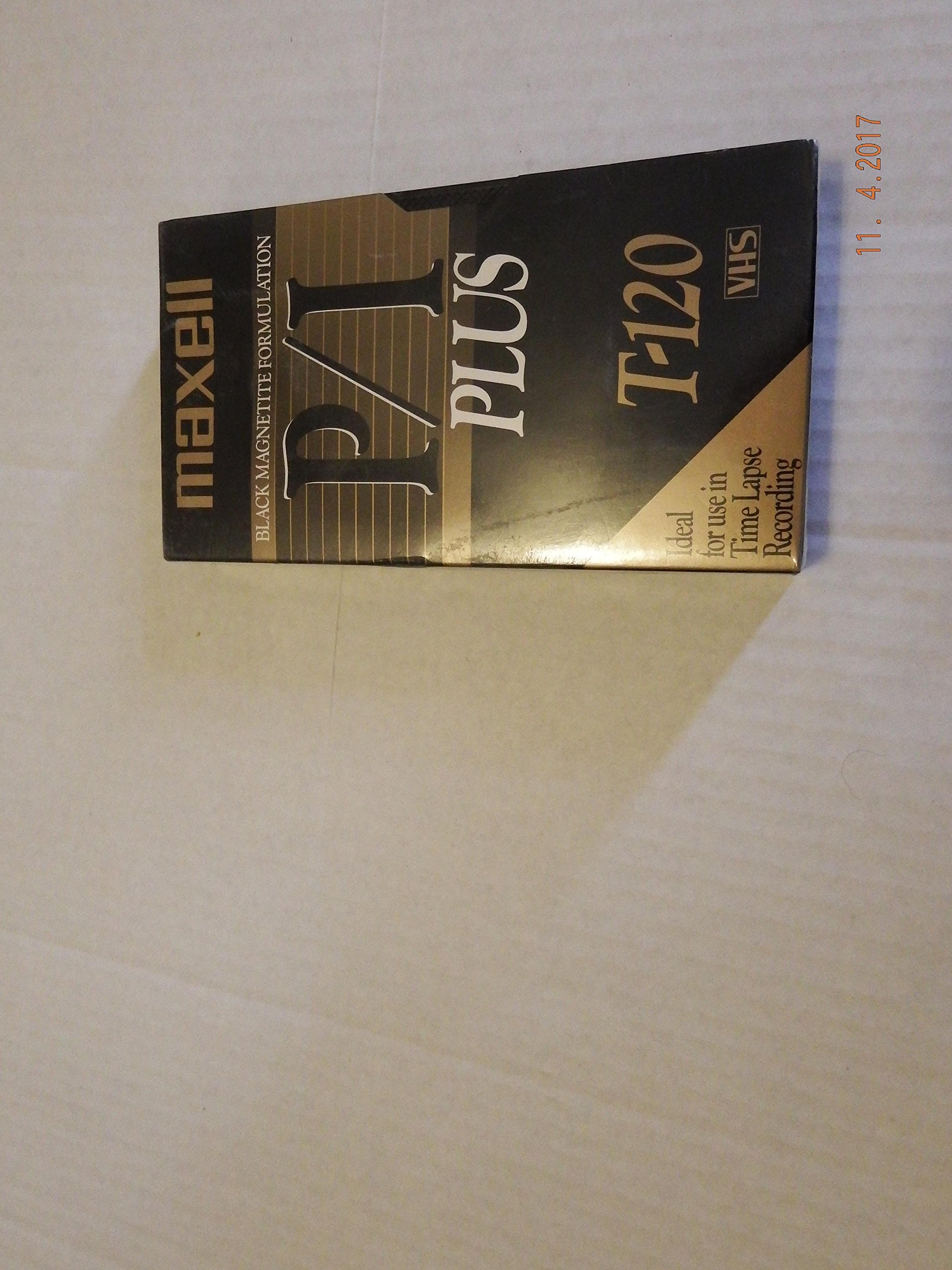Maxell P/I PLUS T-120 VHS Black Magnetite Time Lapse Recording