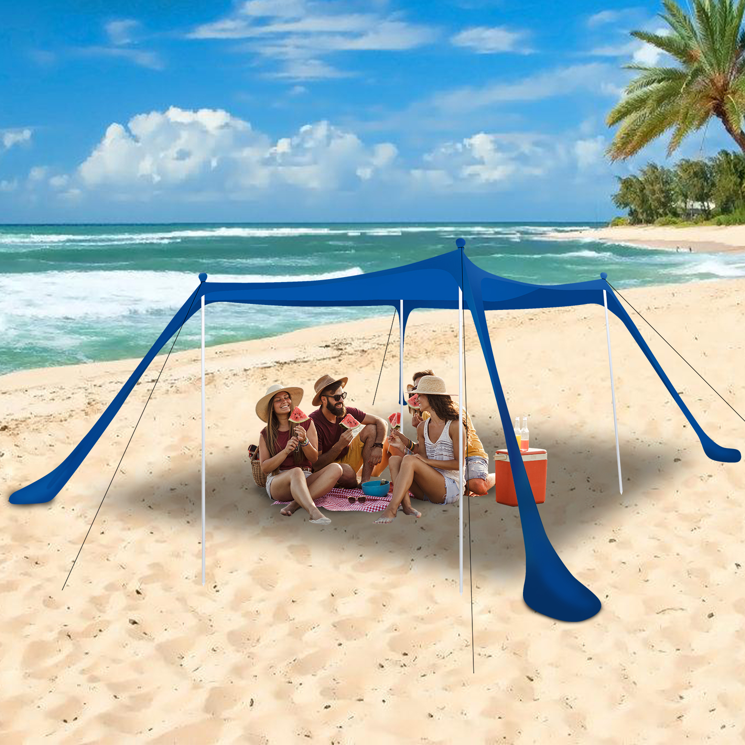 Strandsegeln Mit Sandanker Ansobea 3 × 3m Sonnensc Produktbild-Vorschau 8