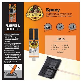 Gorilla 2 Part Epoxy, Clear Epoxy, 0.85 Ounce Syringe - 5 Minute Set, Incredibly Strong Bonding (Pack of 11)