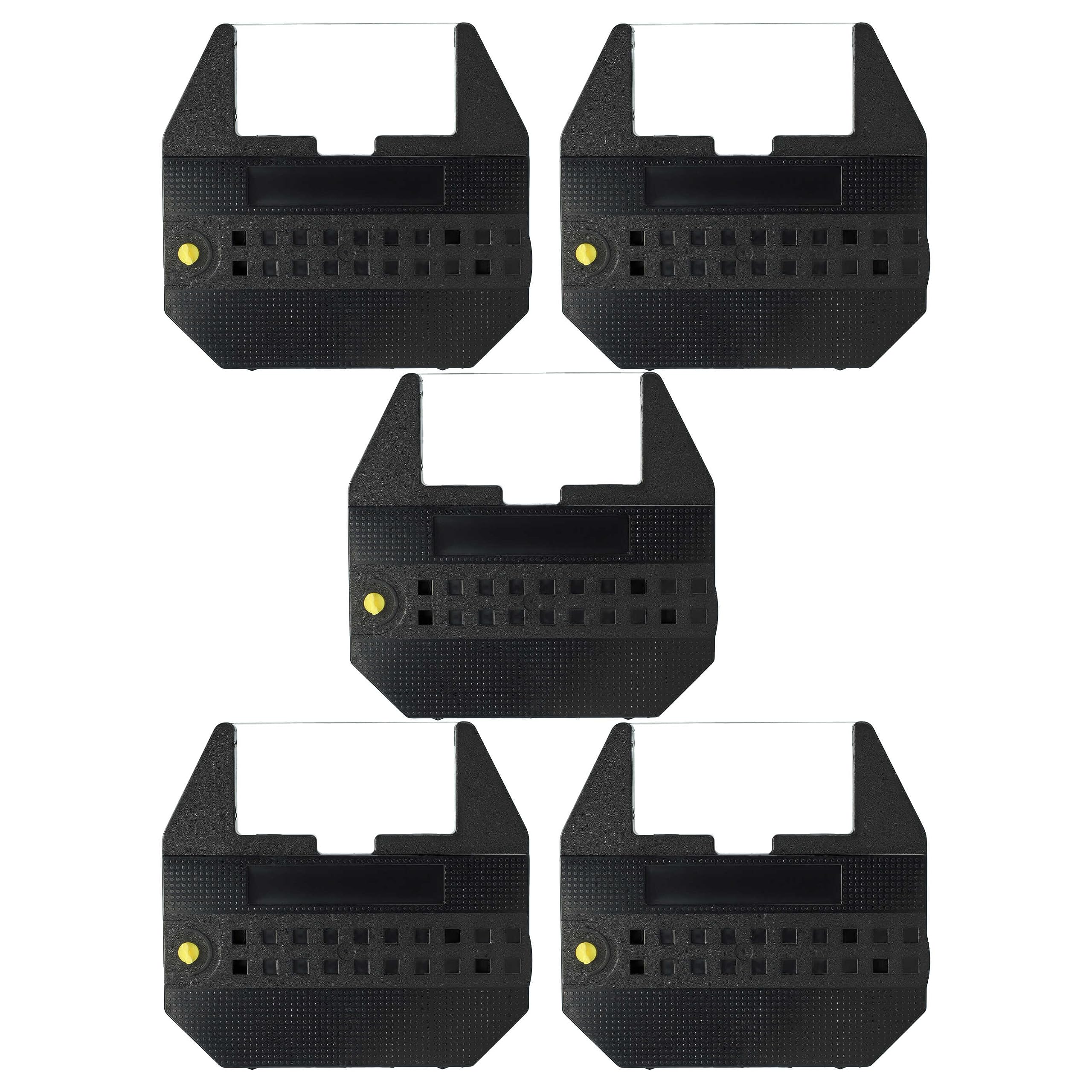 vhbw 5X Ribbon Cartridge Compatible with Olivetti Personal, PT, PR, M 324 L, PR 100 Dot Matrix, Receipt Printer Typewriter - Black Ink Ribbon