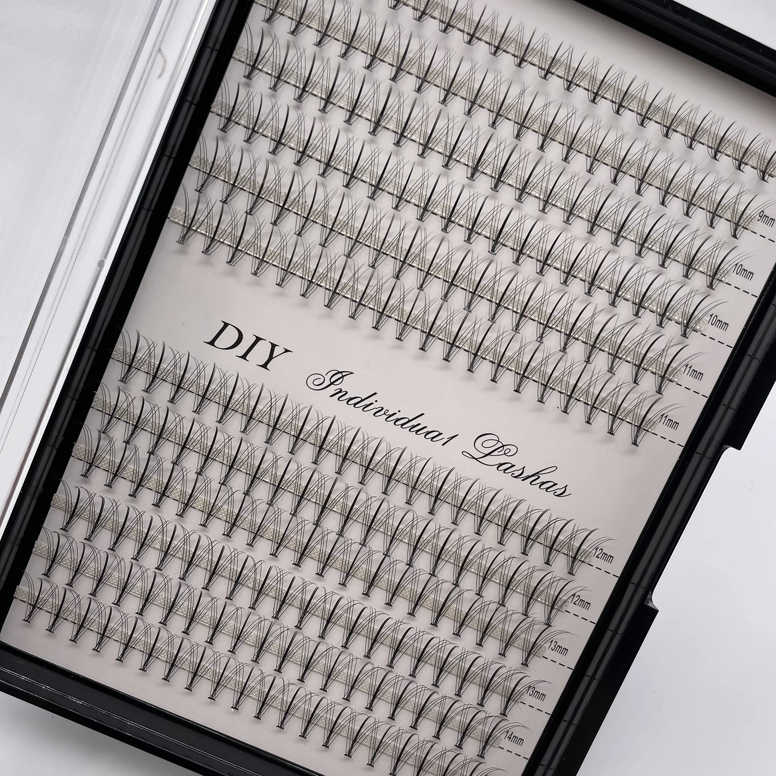 Individual Lashes Natural Cluster Lashes 8-14mm Mixed Pack /12 Roots/D Curl /0.07mm Thickness/Faux Mink Diy Premade Fans Eyelash Extensions (D Curl, Flower Cluster Lashes)