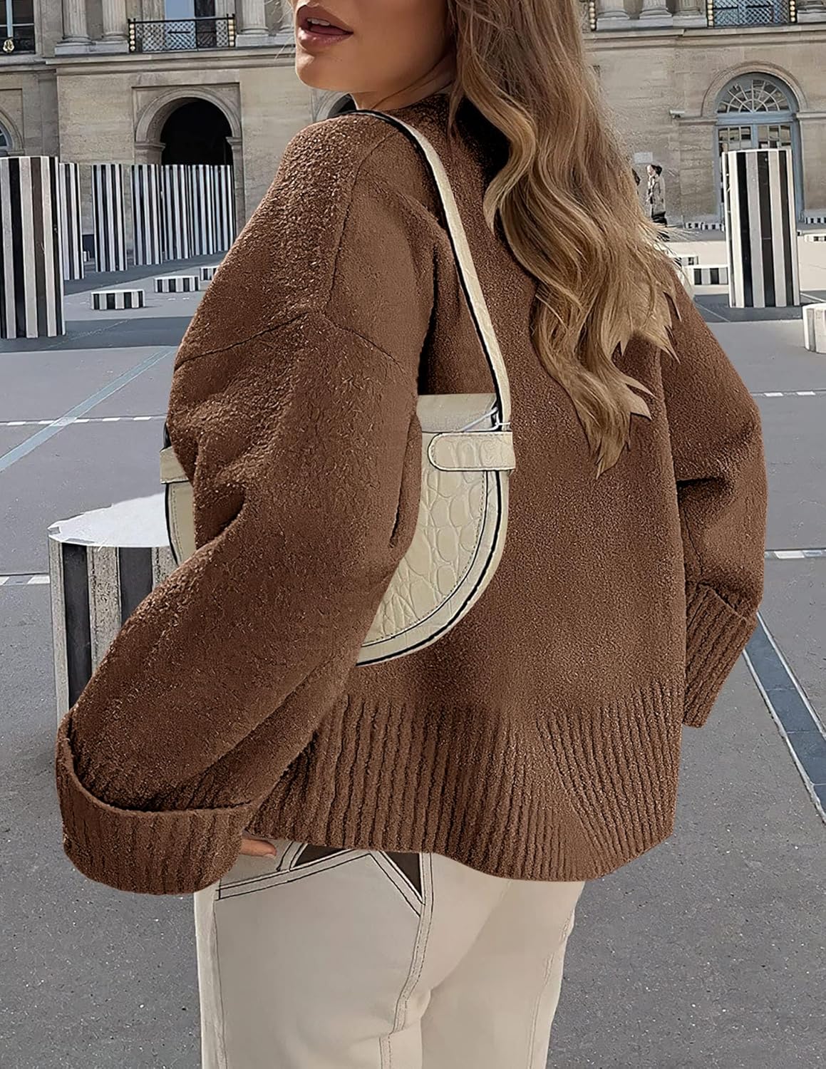 PRETTYGARDEN Women's Fall Oversized Sweaters Casual Crewneck Pullover Long Sleeve Fuzzy Chunky Knit Tops Blouse - Image 5