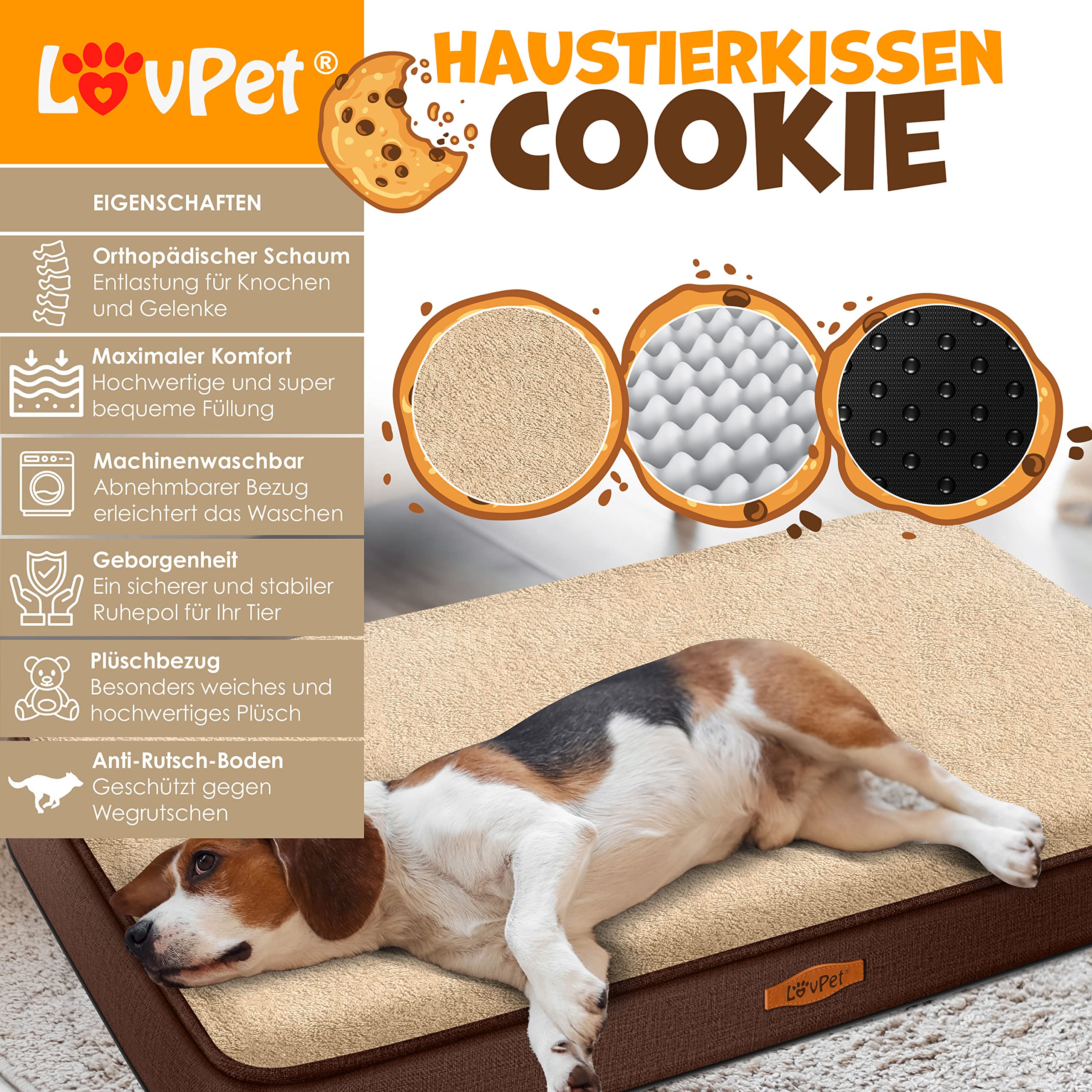 Lovpet® Orthopedisch hondenbed, hondenkussen, relax, incl. voerbak 3 x kauwbotten, hondenbank voor kleine, middelgrote en grote honden, hoes afneembaar en wasbaar, 91x71x22cm Grijs Lovpet® Orthopedisch hondenbed, hondenkussen, relax, incl. voerbak 3 x kauwbotten, hondenbank voor kleine, middelgrote en grote honden, hoes afneembaar en wasbaar, 91x71x22cm Grijs