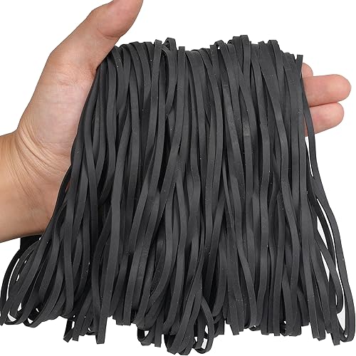 Miniatura 3 de AMUU Bandas de goma negras para papeleras de 8-33 galones, paquete grande de 120 piezas, tamaño #117B (17.8 cm x 0.32 cm) para papeleras grandes